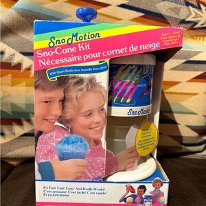 Vintage 1990s Sno-Motion Sno-Cone Kit New Old Stock Neon Packaging Nostalgic